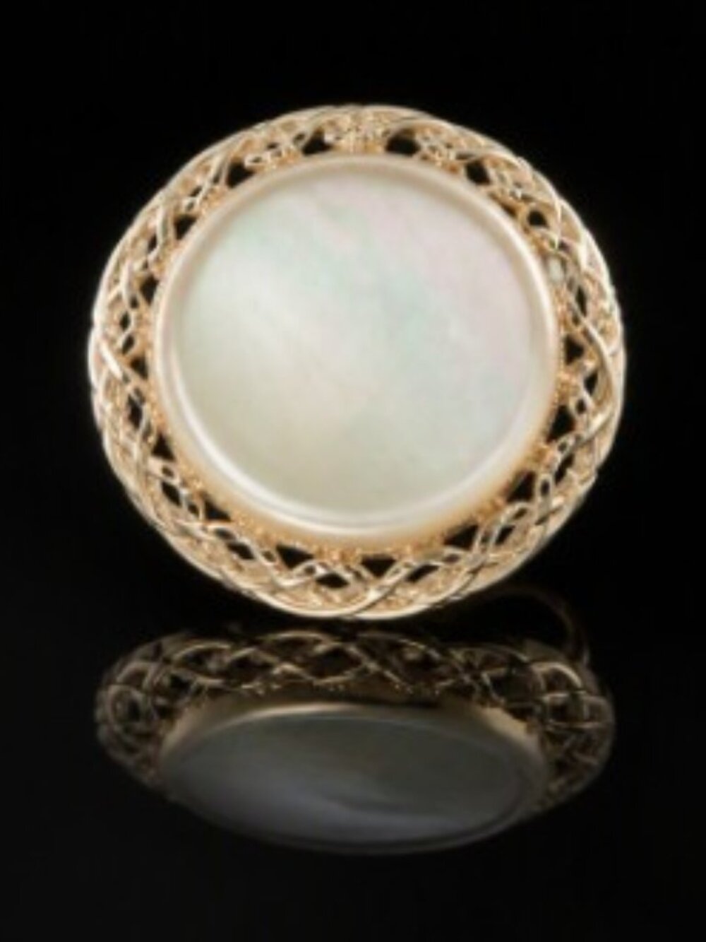 Vintage 1940s–1950s Mother Of Pearl Brooch,  Mid‑Century C‑Clasp